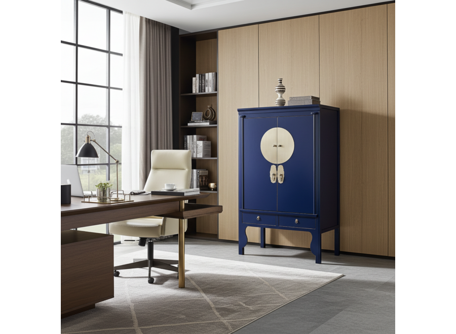 Armadio Nuziale Cinese Blu Notte - Orientique Collezione L100xP55xA175cm