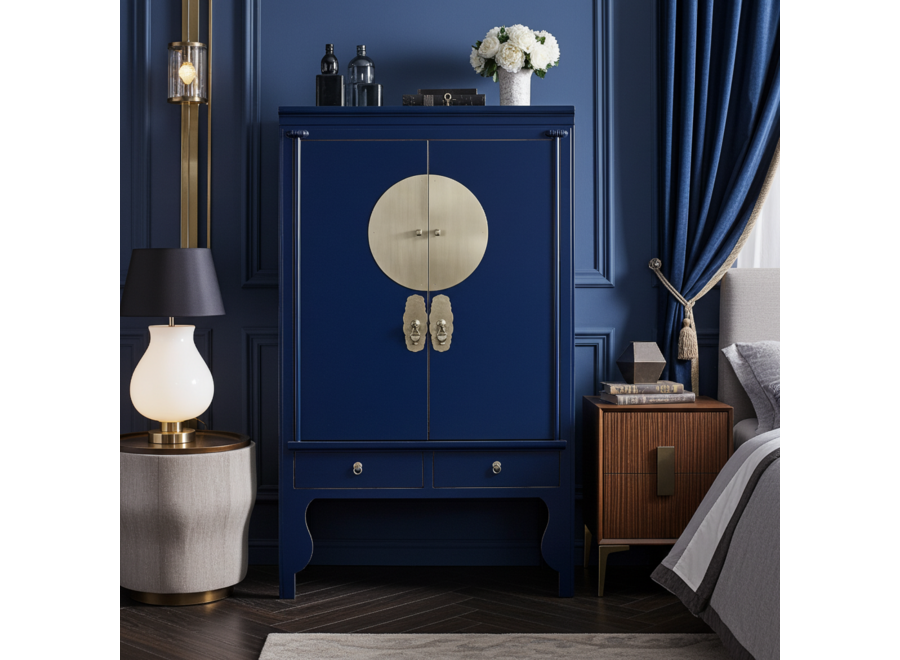 Armadio Nuziale Cinese Blu Notte - Orientique Collezione L100xP55xA175cm