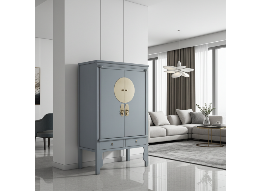 Armadio Nuziale Cinese Grigia Pastello - Orientique Collezione L100xP55xA175cm