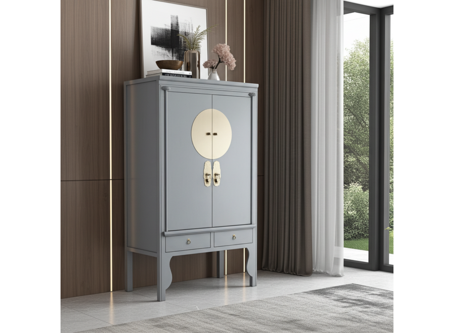 Armadio Nuziale Cinese Grigia Pastello - Orientique Collezione L100xP55xA175cm