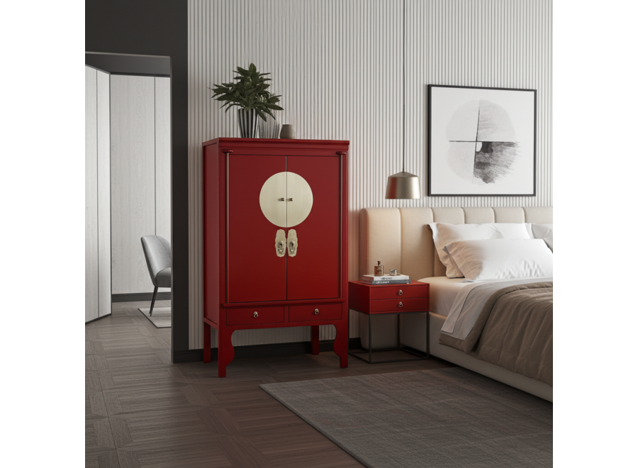 Chinese Wedding Cabinet Lucky Red - Orientique Collection W100xD55xH175cm