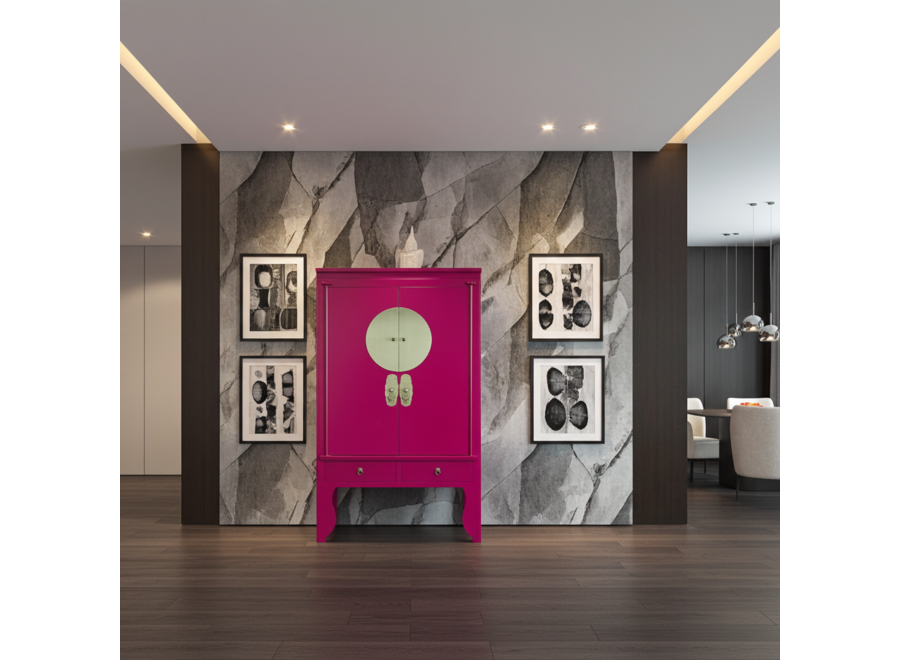Armadio Nuziale Cinese Fuchsia Royale - Orientique Collezione L100xP55xA175cm