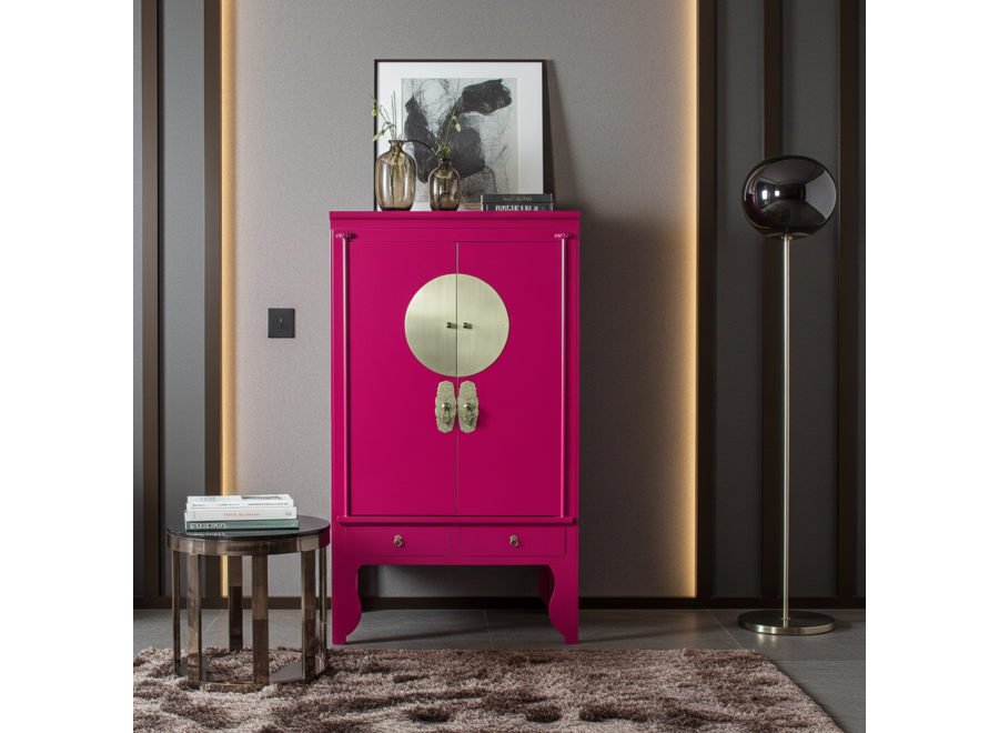 Chinese Wedding Cabinet Fuchsia Royale - Orientique Collection W100xD55xH175cm