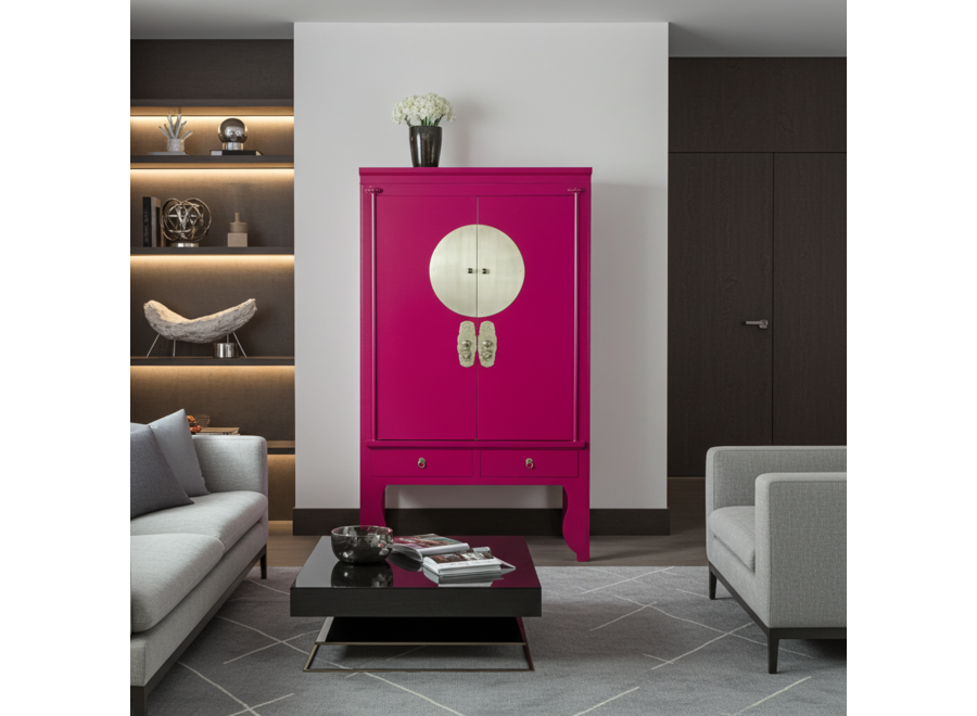 Chinese Wedding Cabinet Fuchsia Royale - Orientique Collection W100xD55xH175cm