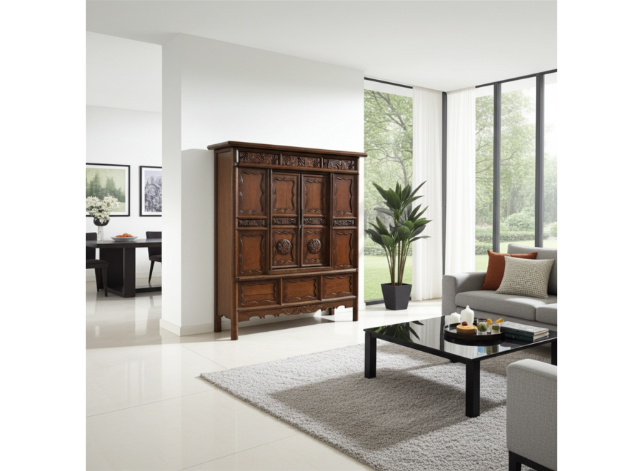 Antique Chinese Cabinet Hand-carved W150xD60xH176cm