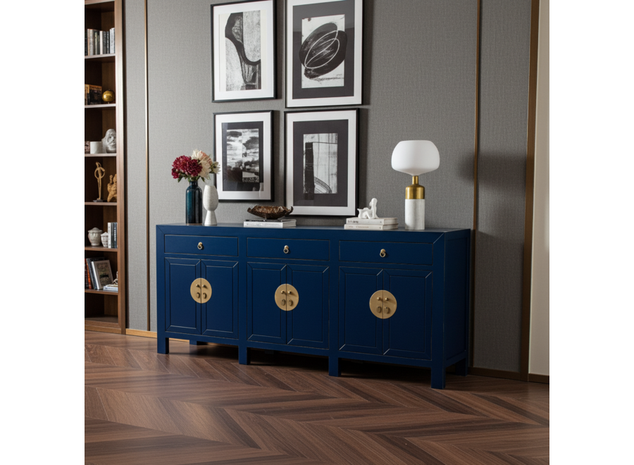Buffet Chinois Bleu Nuit - Orientique Collection L190xP40xH85cm