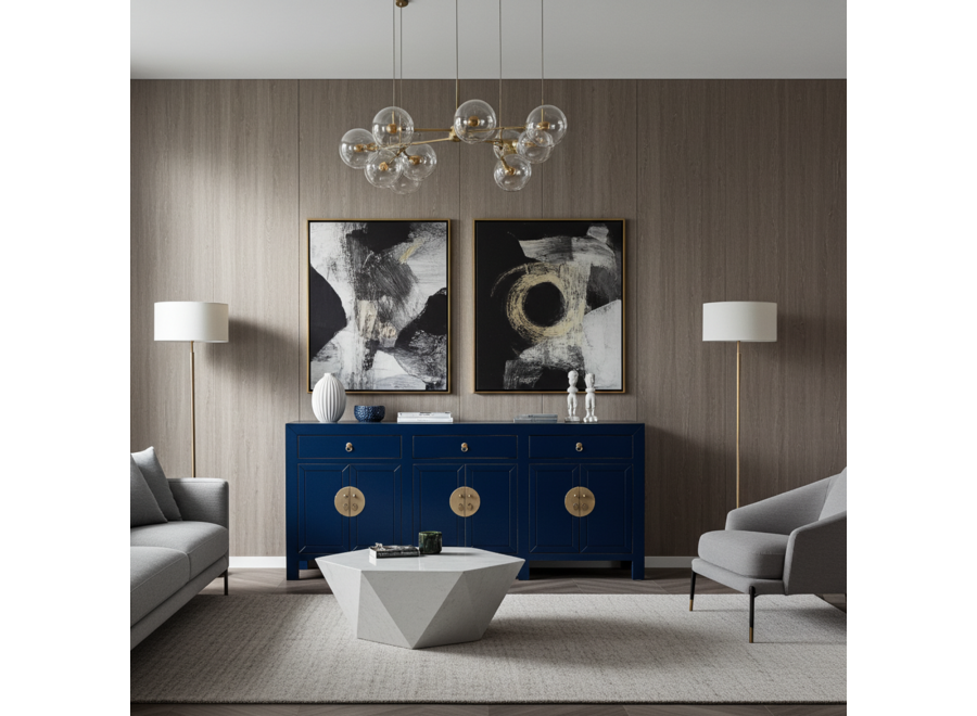 Buffet Chinois Bleu Nuit - Orientique Collection L190xP40xH85cm