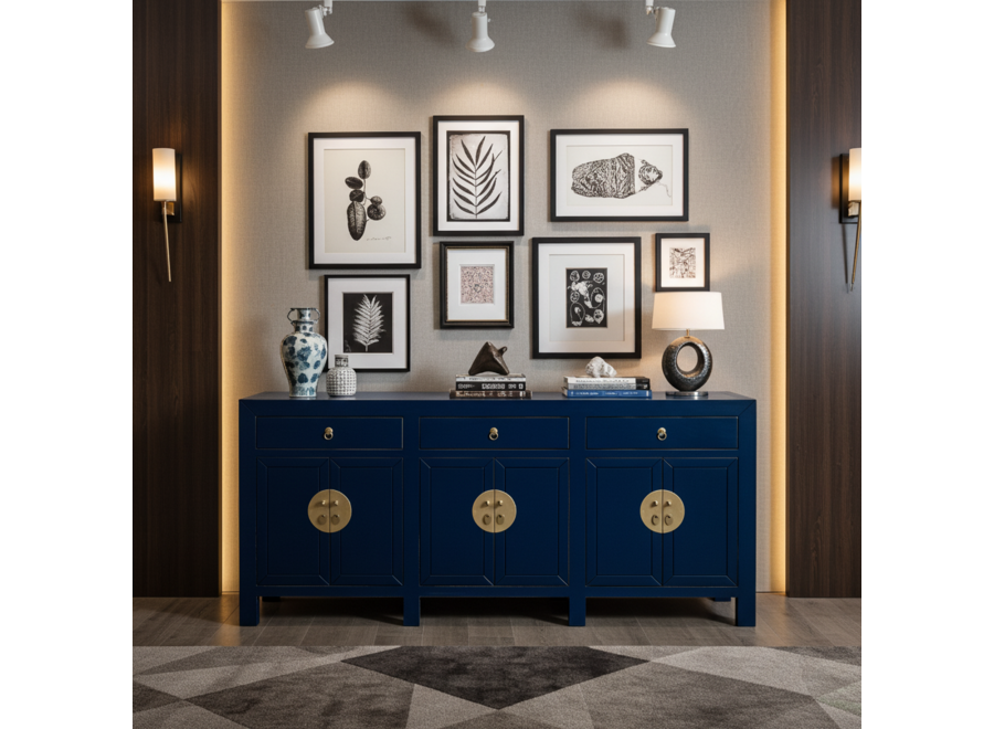 Chinese Sideboard Midnight Blue - Orientique Collection W190xD40xH85cm