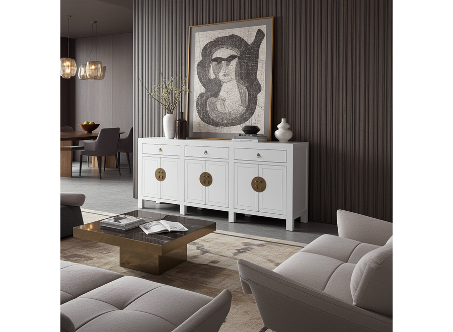 Chinese Sideboard Snow White - Orientique Collection W190xD40xH85cm