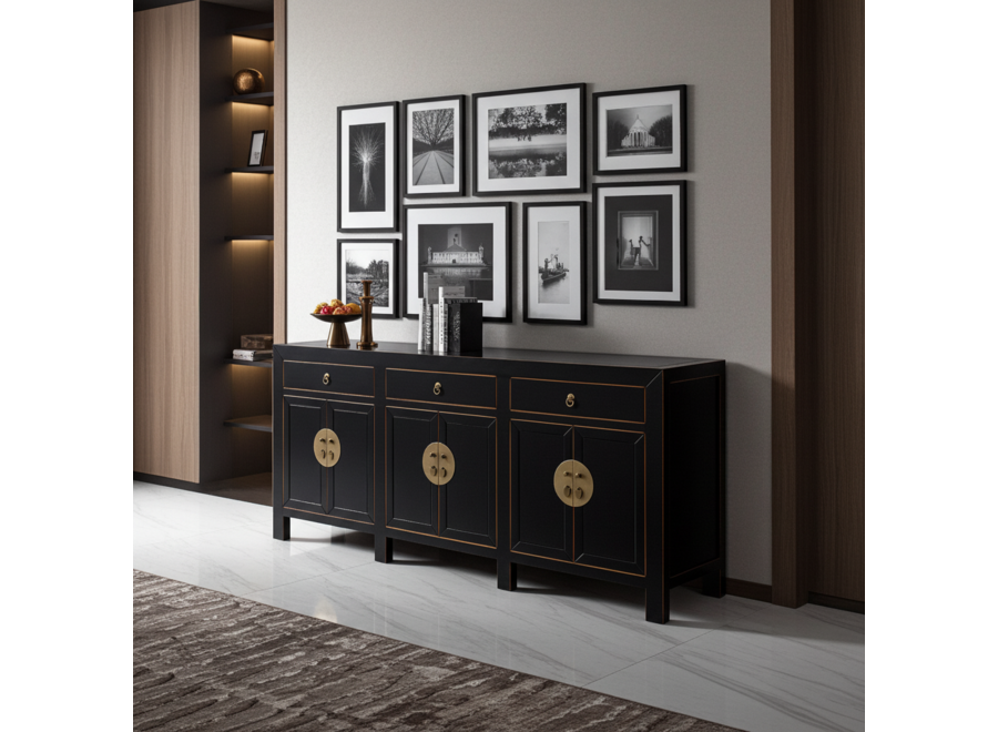 Credenza Cinese Onice Nero - Orientique Collezione L190xP40xA85cm