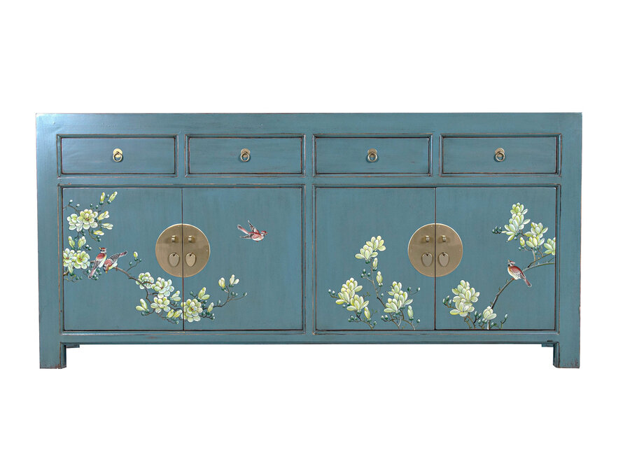 Chinesisches Sideboard Arctic Blau Grau Handbemalt - Orientique Kollektion B180xT40xH85cm