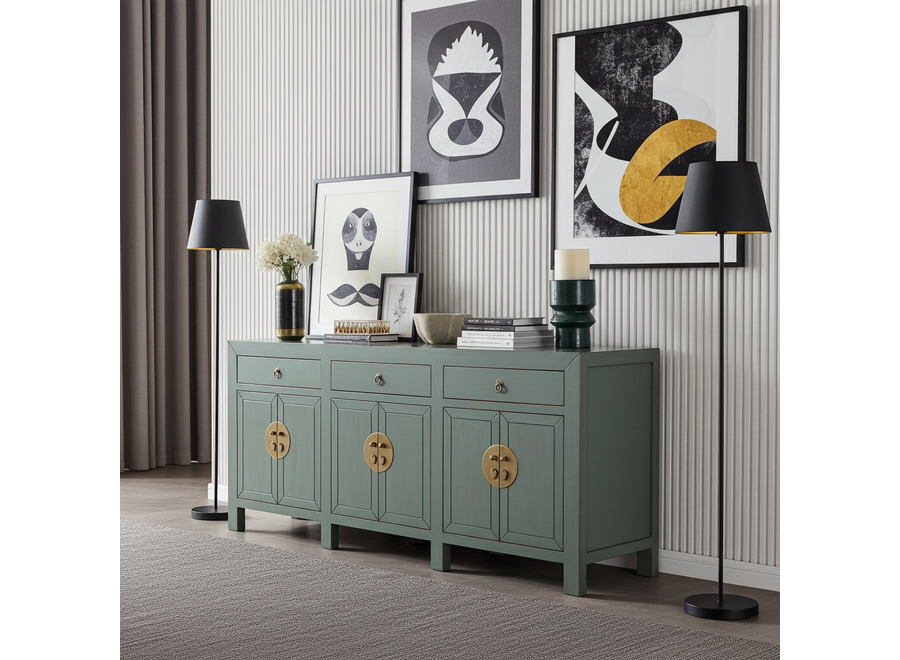 Credenza Cinese Grigio Oliva - Orientique Collezione L190xP40xA85cm