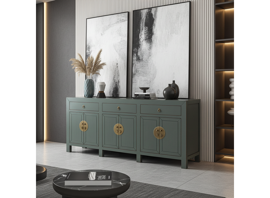 Credenza Cinese Grigio Oliva - Orientique Collezione L190xP40xA85cm