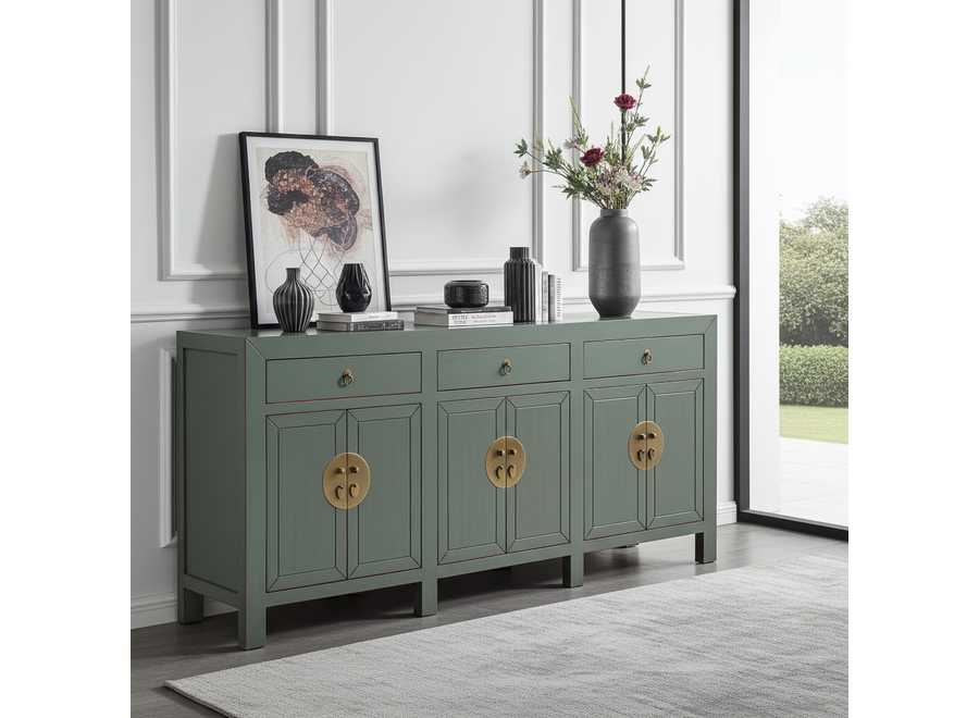 Credenza Cinese Grigio Oliva - Orientique Collezione L190xP40xA85cm