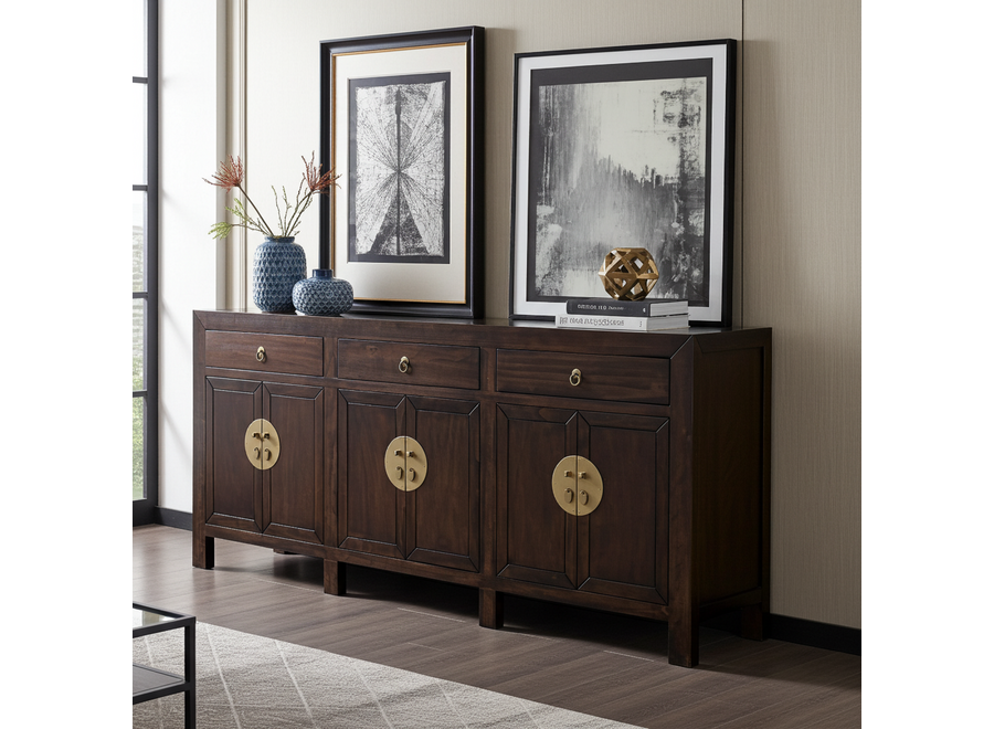 Credenza Cinese Earthy Maronne - Orientique Collezione L180xP40xA85cm