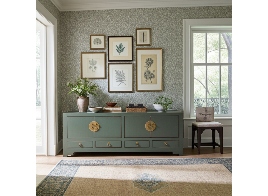 Mobile TV Cinese Grigio Oliva - Orientique Collezione L130xP40xA45cm