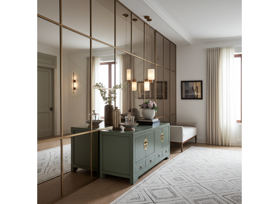 Mobile TV Cinese Grigio Oliva - Orientique Collezione L130xP40xA45cm