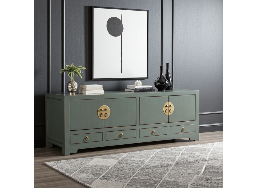 Chinesisches TV Lowboard Olive Grau - Orientique Kollektion B130xT40xH45cm