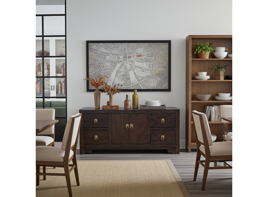 Mueble TV Chino Earthy Marrón - Orientique Colección An106xP45xAl46cm