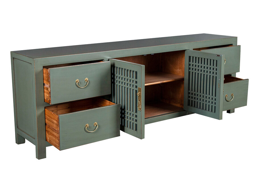 Chinesisches TV Lowboard Olive Grau - Orientique Kollektion B180xT38xH65cm