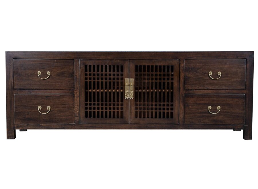 Chinesisches TV Lowboard Earthy Braun - Orientique Kollektion B180xT38xH65cm