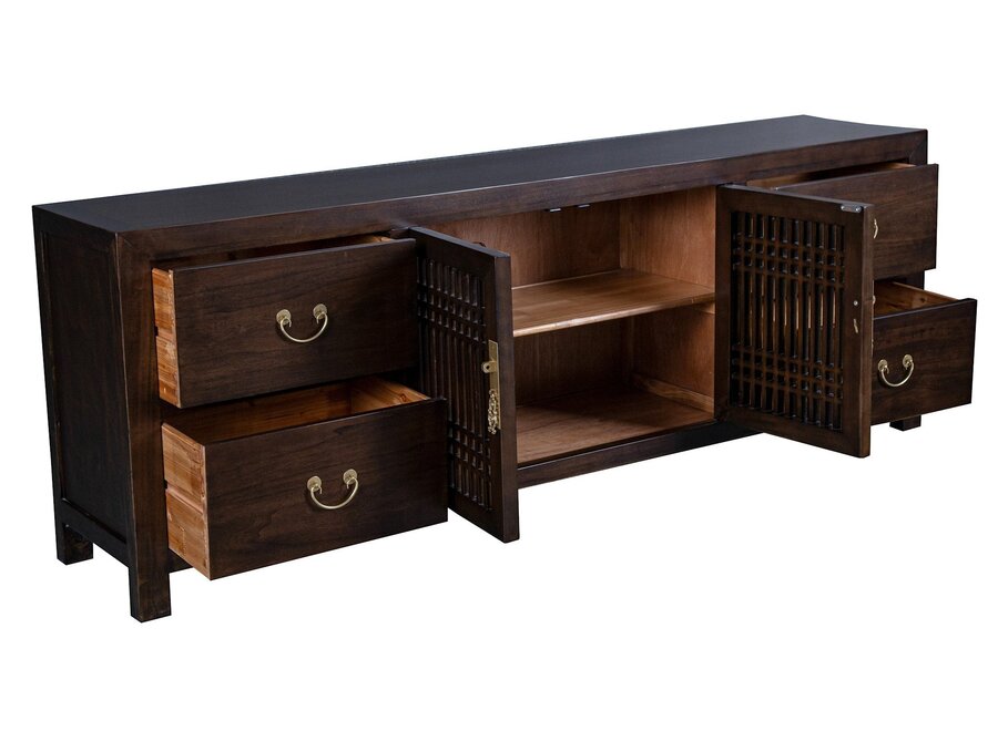 Chinesisches TV Lowboard Earthy Braun - Orientique Kollektion B180xT38xH65cm