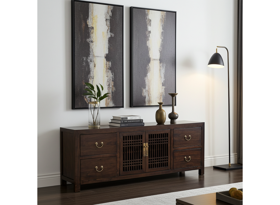 Mueble TV Chino Earthy Marrón - Orientique Colección An180xP38xAl65cm