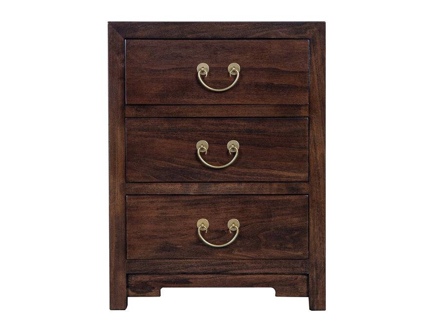 Comodino Cinese Earthy Marrone - Orientique Collezione L45xP30xA60cm