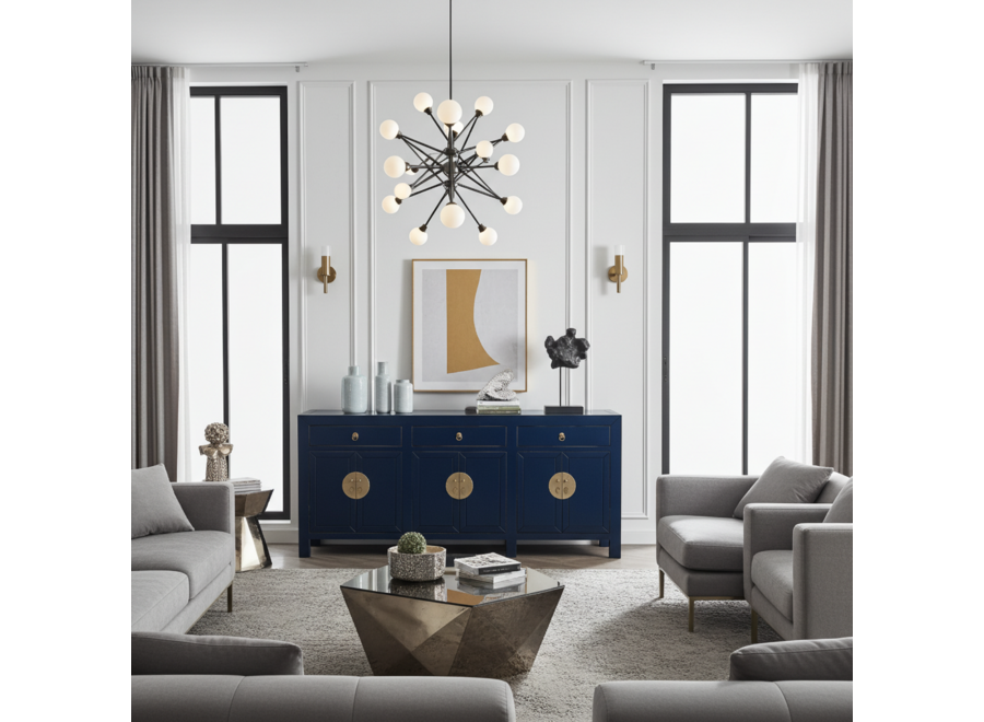 Buffet Chinois Bleu Nuit - Orientique Collection L190xP40xH85cm