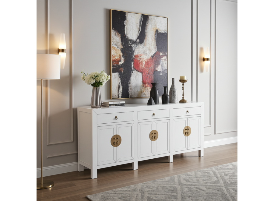Buffet Chinois Blanc - Orientique Collection L190xP40xH85cm