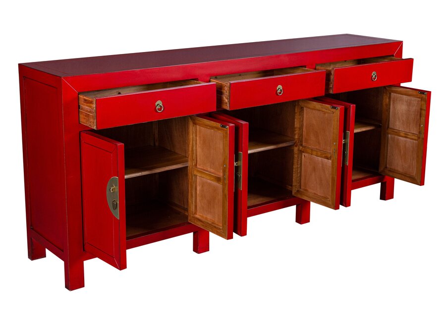 Credenza Cinese Lucky Rosso - Orientique Collezione L190xP40xA85cm