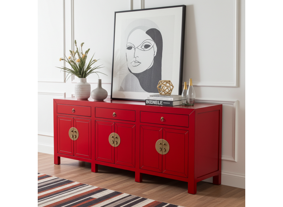 Buffet Chinois Lucky Rouge - Orientique Collection L190xP40xH85cm