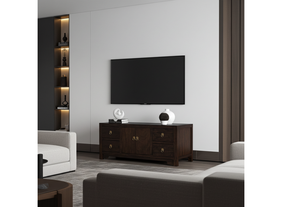 Mueble TV Chino Earthy Marrón - Orientique Colección An106xP45xAl46cm