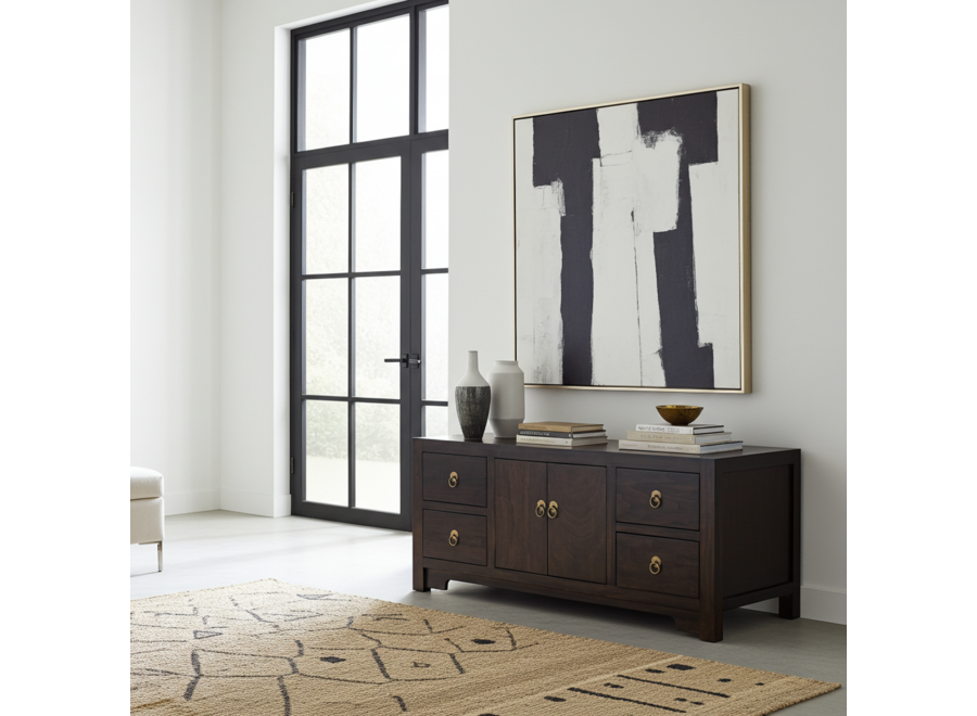 Chinese TV Cabinet Earthy Brown - Orientique Collection W106xD45xH46cm