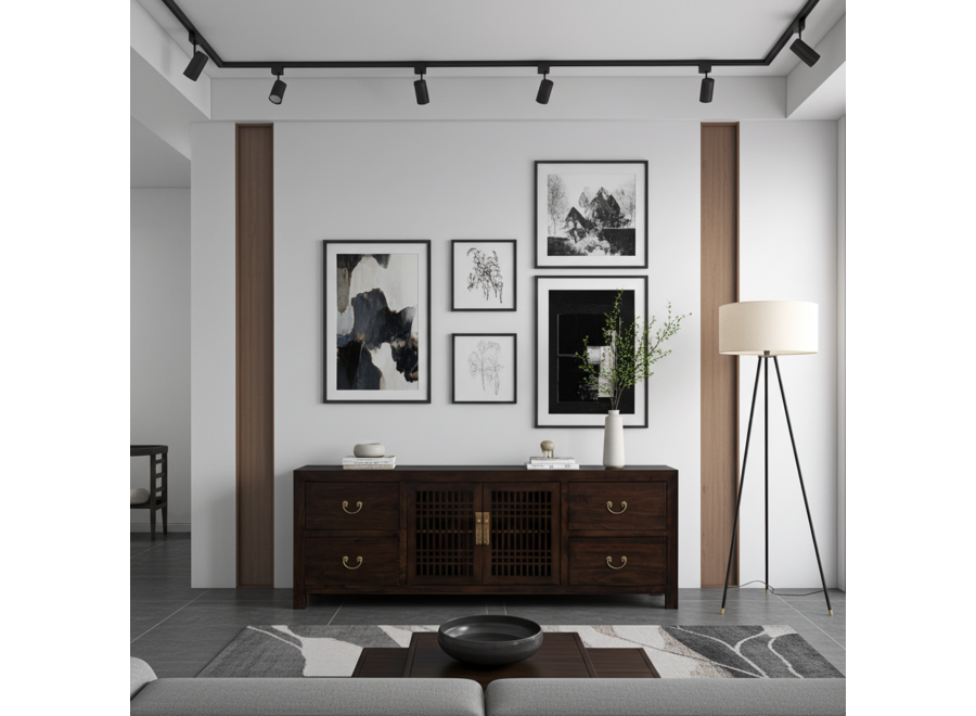 Chinese TV Cabinet Earthy Brown - Orientique Collection W180xD38xH65cm