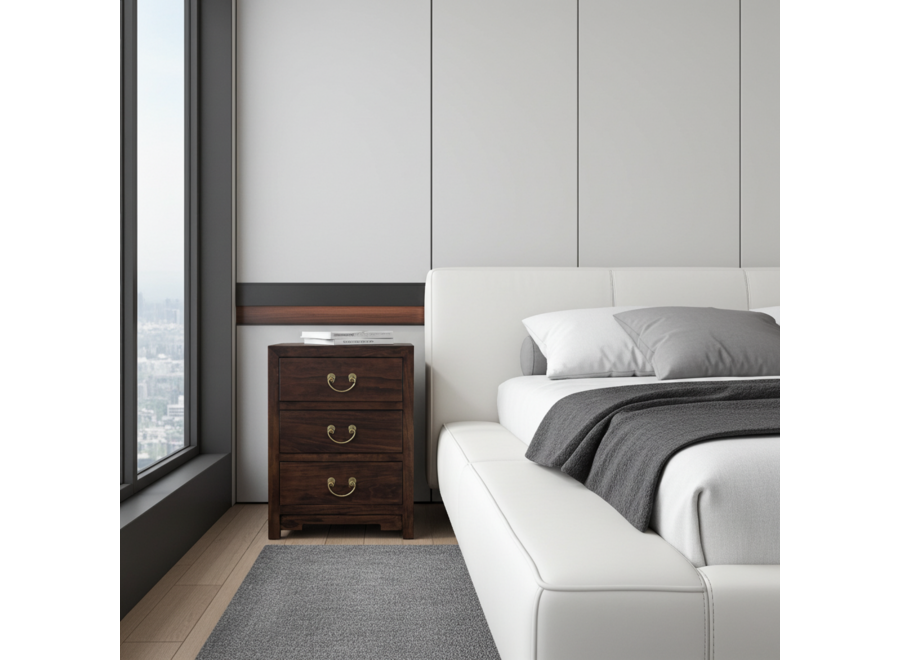 Chinesischer Nachttisch Earthy Braun - Orientique Kollektion B45xT30xH60cm