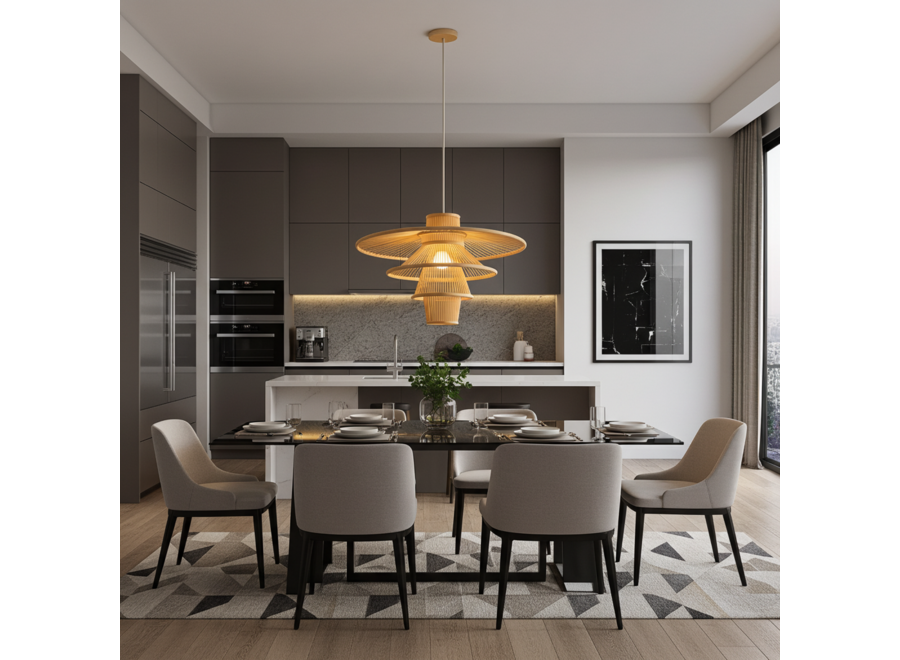 Suspension en Bambou Fait Main - Mavis D60xH40cm