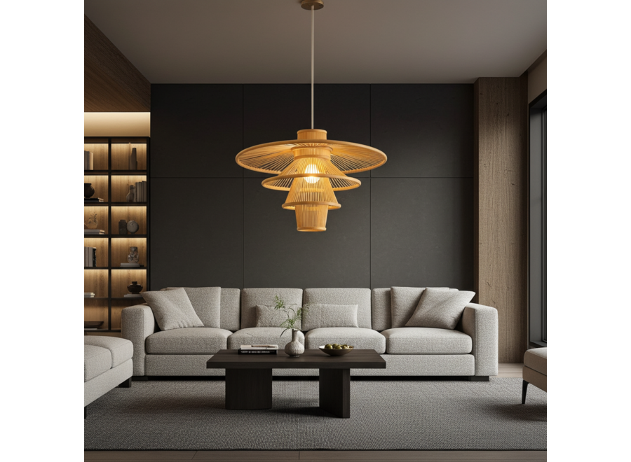 Suspension en Bambou Fait Main - Mavis D60xH40cm