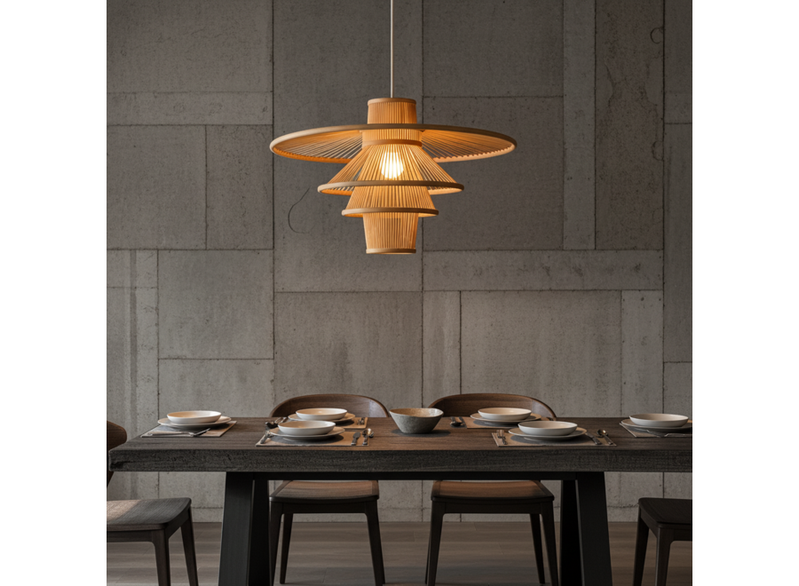 Suspension en Bambou Fait Main - Mavis D60xH40cm