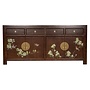 Credenza Cinese Earthy Maronne Dipinto a Mano - Orientique Collezione L180xP40xA85cm