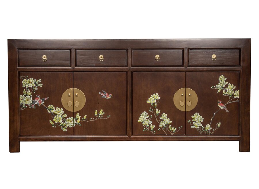 Chinesisches Sideboard Earthy Braun Handbemalt - Orientique Kollektion B180xT40xH85cm