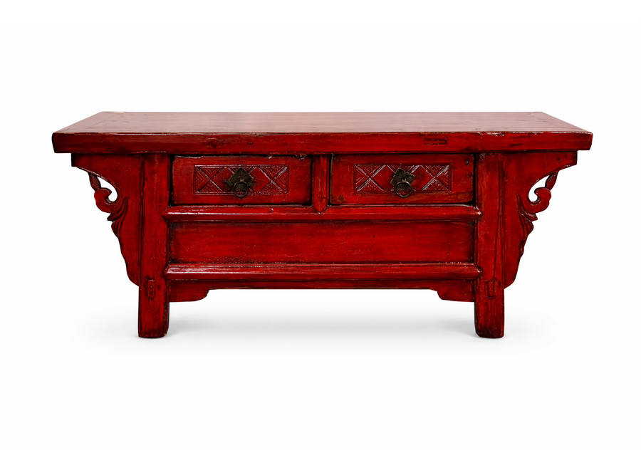 Antique Chinese Cabinet Red High Gloss W107xD40xH43cm