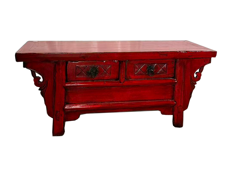 Armadio Cinese Antico Rosso Lucido L107xP40xA43cm