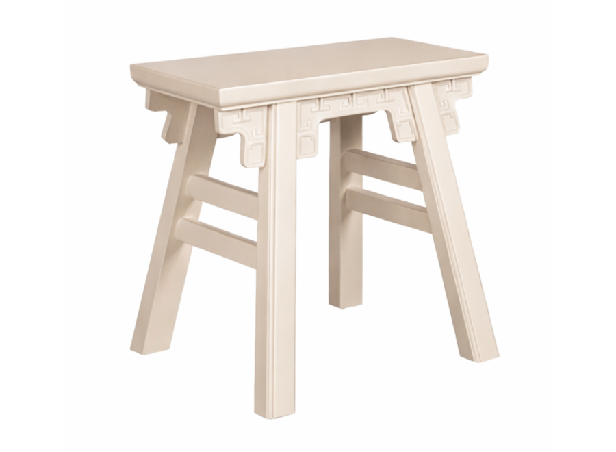 Tabouret Chinois Moonshine Greige avec des Détails L50xP23xH47cm
