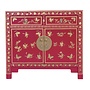 Armadio Cinese Fuchsia Royale Farfalle Dipinto a Mano - Orientique Collezione L90xP40xA80cm