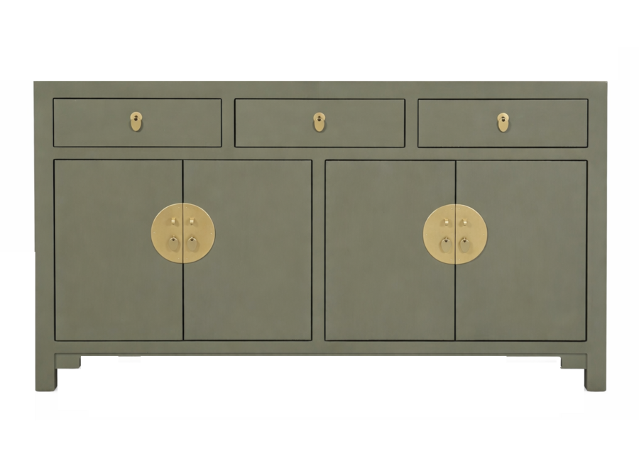 Buffet Chinois Gris Olive - Orientique Collection L140xP35xH85cm