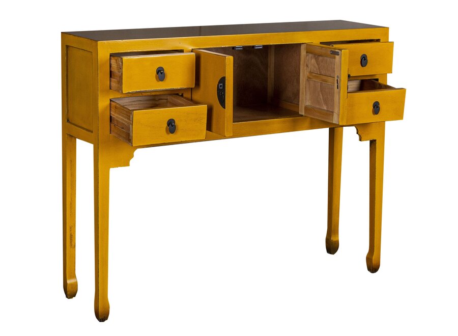 Chinesischer Konsolentisch Marigold Gelbe- Orientique Kollektion B100xT26xH80cm