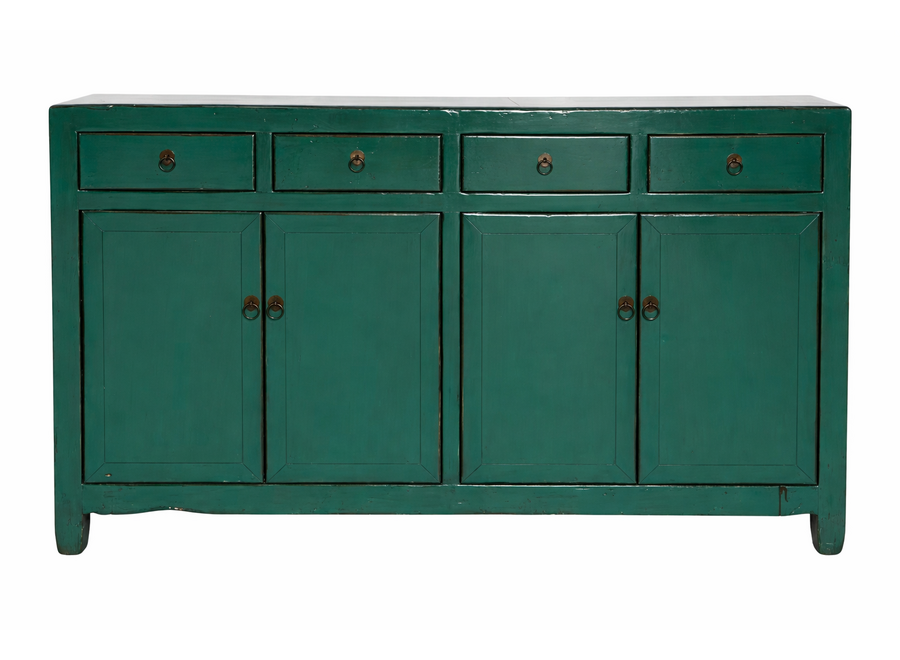Antikes Chinesisches Sideboard Aquagrün Hochglanz B154xT39xH89cm