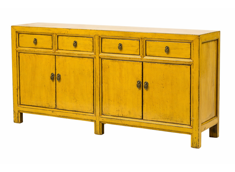 Credenza Cinese Antica Gialla Lucida L170xP42xA88cm