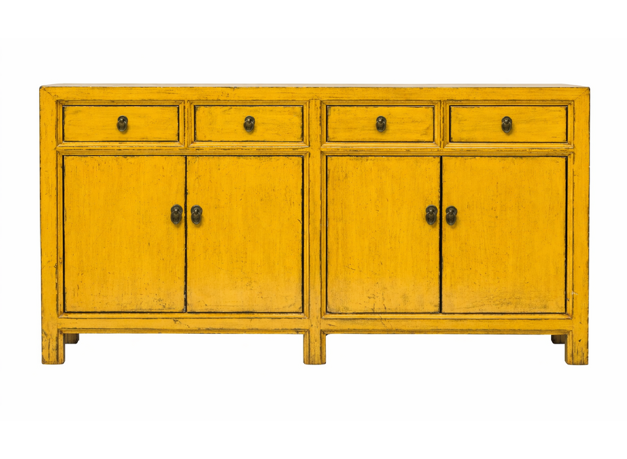 Buffet Chinois Ancien Jaune Haute Brillance L170xP42xH88cm